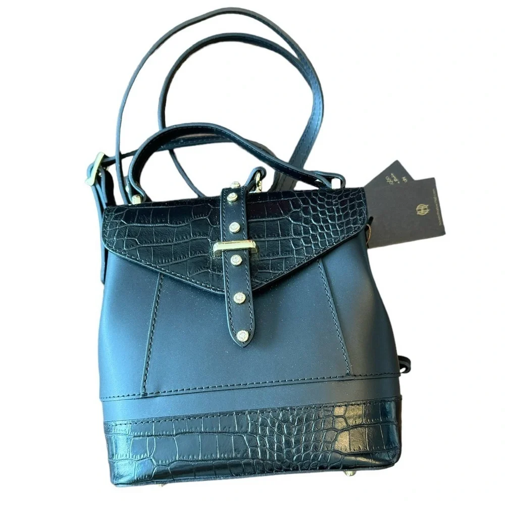 House of Harlow 1960 NEW Leather Crystal Stud 4 Way Backpack- Nicole Richie